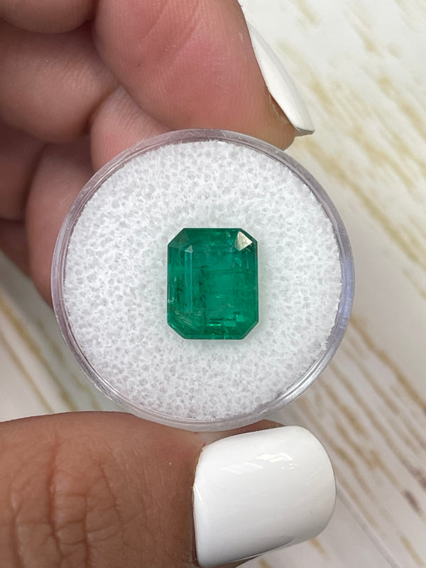 4.81 Carat 11x9 Medium Green Natural Loose Zambian- Emerald Cut