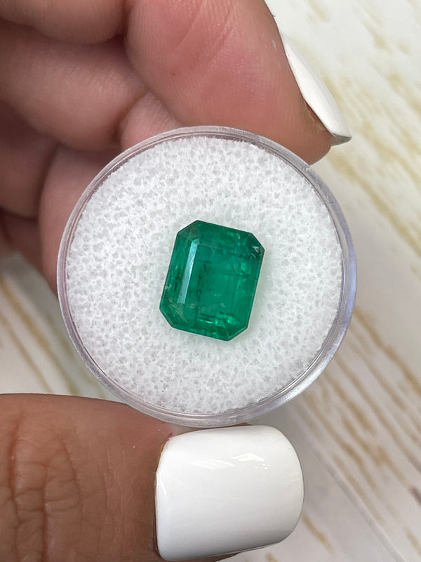 4.81 Carat 11x9 Medium Green Natural Loose Zambian- Emerald Cut