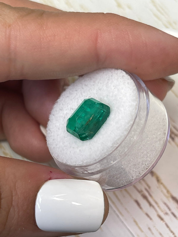 4.81 Carat 11x9 Medium Green Natural Loose Zambian- Emerald Cut