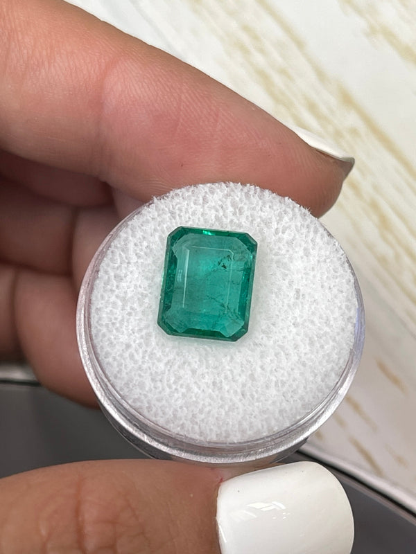 5.16 Carat 11.5x9 Bluish Green Natural Loose Zambian- Emerald Cut