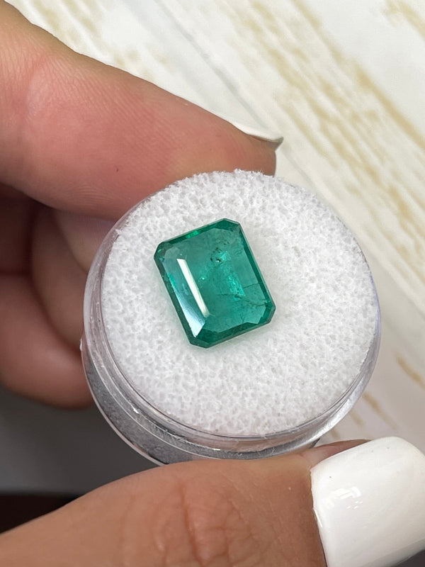 5.16 Carat 11.5x9 Bluish Green Natural Loose Zambian- Emerald Cut