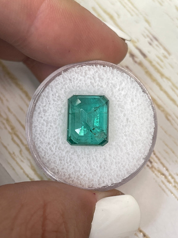 5.16 Carat 11.5x9 Bluish Green Natural Loose Zambian- Emerald Cut