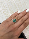 5.16 Carat 11.5x9 Bluish Green Natural Loose Zambian- Emerald Cut