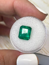 5.32 Carat 11x9 Kelly/Pure Green Natural Loose Zambian- Emerald Cut