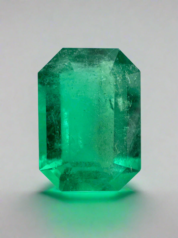 3.19 Carat 11x8 Yellowish Green Natural Loose Colombian Emerald-Emerald Cut