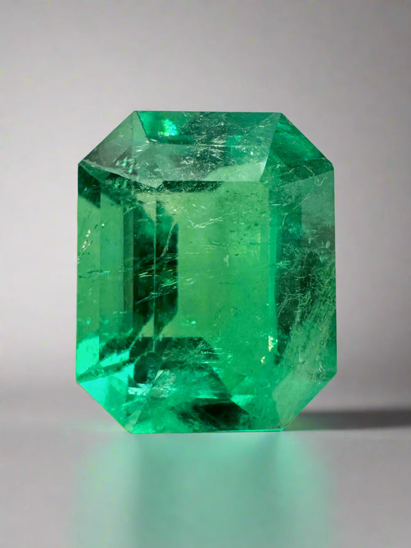 3.30 Carat 10.5x8.4 GLOWING Green Natural Loose Colombian Emerald-Emerald Cut