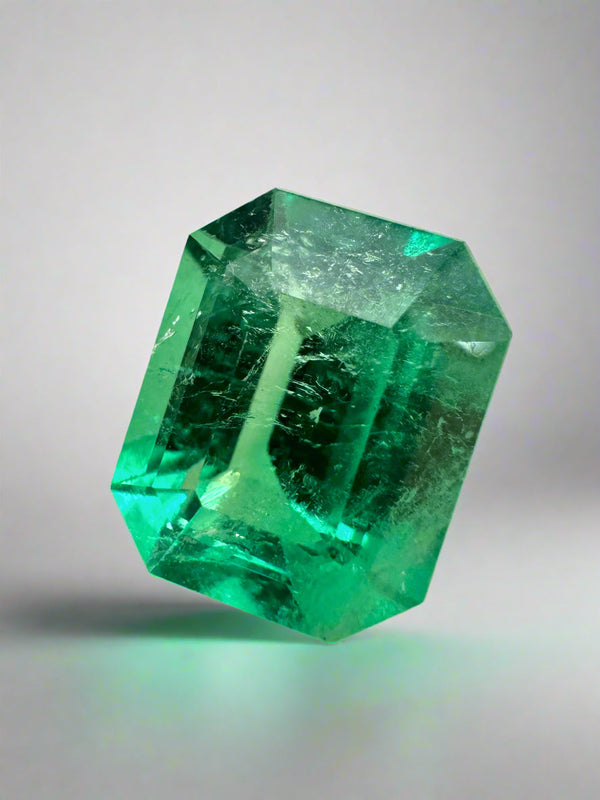 3.30 Carat 10.5x8.4 GLOWING Green Natural Loose Colombian Emerald-Emerald Cut