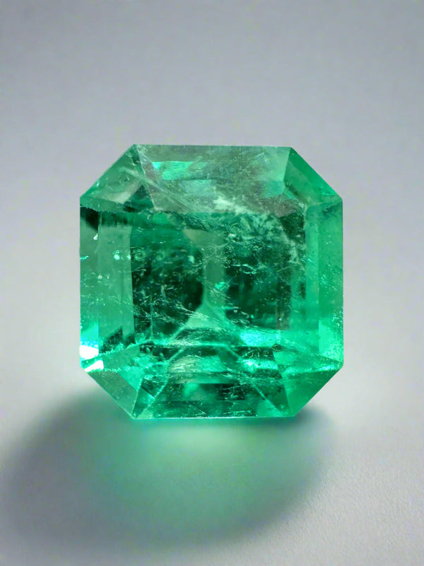 3.39 Carat 9x9 Vivacious Green Natural Loose Colombian Emerald-Asscher Cut