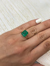5.32 Carat 11x9 Kelly/Pure Green Natural Loose Zambian- Emerald Cut