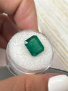 5.68 Carat 11.3x9.3 Medium Deep Green Natural Loose Zambian- Emerald Cut