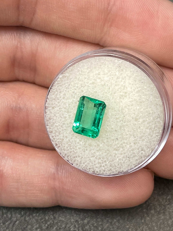1.50 Carat Chromatic Green Natural Loose Colombian Emerald- Emerald Cut