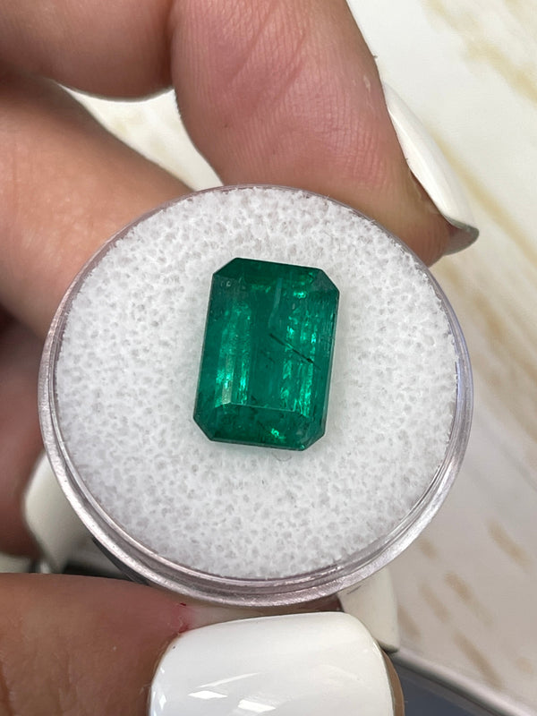 5.97 Carat 13x9 Vivid Green Natural Loose Zambian- Emerald Cut