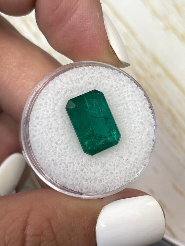 5.97 Carat 13x9 Vivid Green Natural Loose Zambian- Emerald Cut