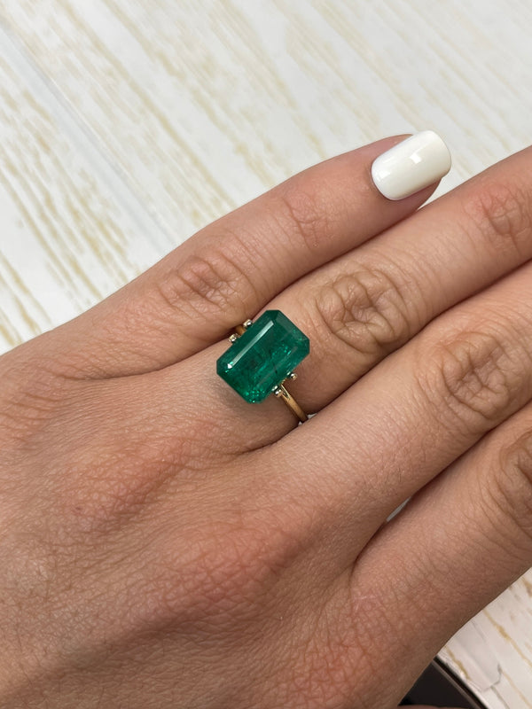 5.97 Carat 13x9 Vivid Green Natural Loose Zambian- Emerald Cut