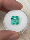 4.69 Carat 10x10 Freckled Loose Colombian Emerald-Asscher Cut with Clipped Corners