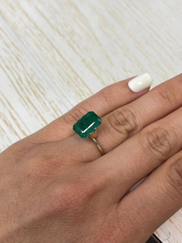 5.97 Carat 13x9 Vivid Green Natural Loose Zambian- Emerald Cut