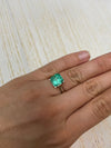 4.69 Carat 10x10 Freckled Loose Colombian Emerald-Asscher Cut with Clipped Corners