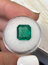6.54 Carat 11.3x10.6 Medium Deep Green Natural Loose Zambian- Emerald Cut