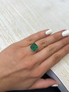 6.54 Carat 11.3x10.6 Medium Deep Green Natural Loose Zambian- Emerald Cut