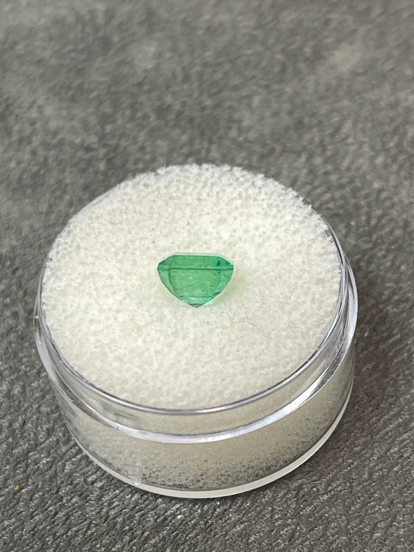 1.45 Carat Bluish Green Natural Loose Zambian Emerald-Asscher Cut