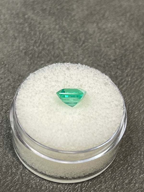 1.58 Carat Bluish Green Asscher Cut Natural Unset Colombian Emerald