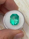 Large 11.90 Carat 15x12 Fine Natural Loose Colombian Emerald- Emerald Cut