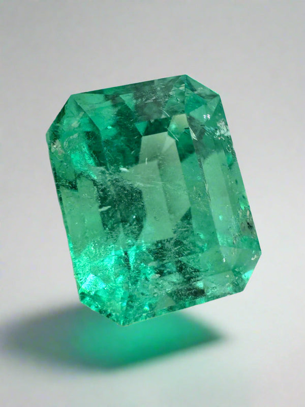 6.79 Carat 12x10 Luminous Natural Loose Colombian Emerald-Classic Emerald Cut- Ethically Mined Emerald