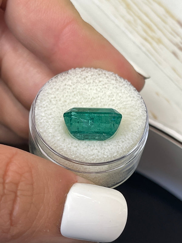 7.96 Carat 14x9 Elongated Green Natural Loose Zambian- Emerald Cut