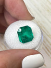 5.91 Carat 12x11 Deep Green Natural Loose Colombian Emerald- Emerald Cut