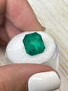 5.91 Carat 12x11 Deep Green Natural Loose Colombian Emerald- Emerald Cut