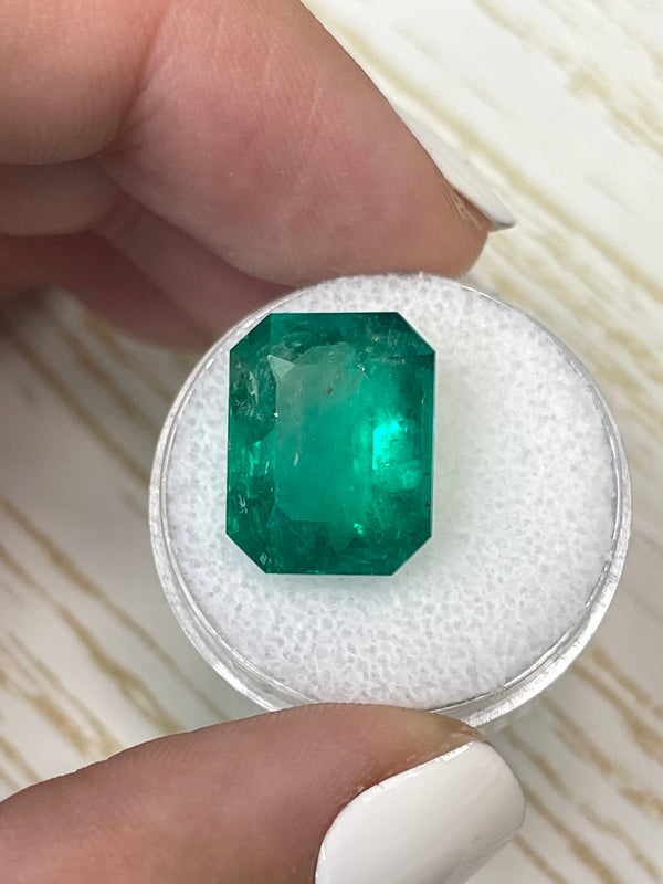 Large 11.52 Carat GIA CERTIFIED 15.5x12 Fine Natural Loose Colombian Emerald- Emerald Cut