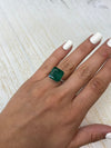 Large 10.02 Carat 13.5x13.5 Dark Green Natural Loose Zambian