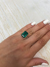 Large 10.99 Carat 15x11 Elongated Deep Green Natural Loose Zambian- Emerald Cut