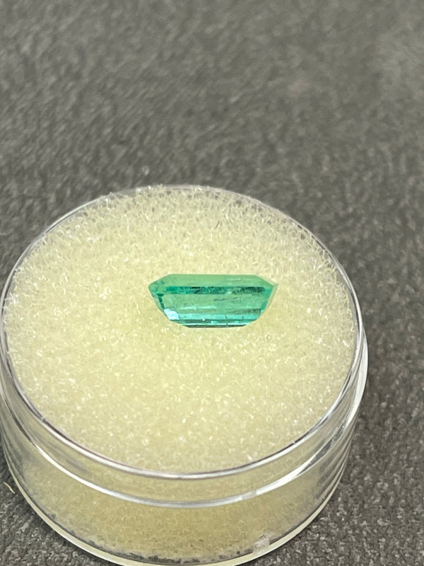1.64 Carat Spring Green Natural Loose Colombian Emerald-Elongated Emerald Cut