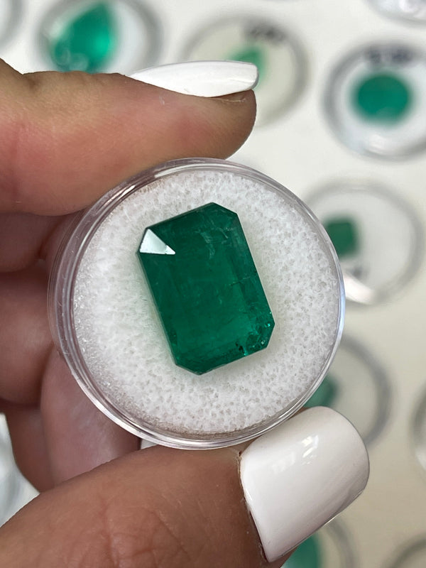 Large 12.89 Carat 15.5x11 Kelly Green Natural Loose Zambian- Emerald Cut