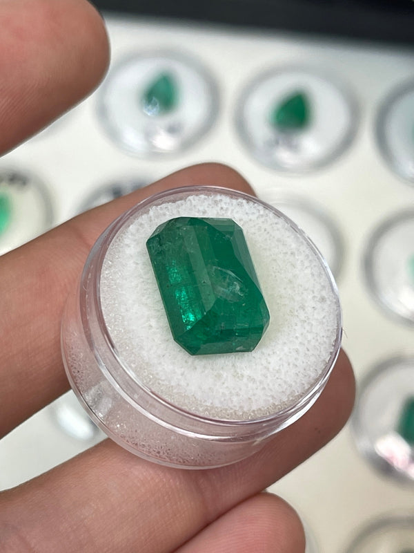 Large 12.89 Carat 15.5x11 Kelly Green Natural Loose Zambian- Emerald Cut