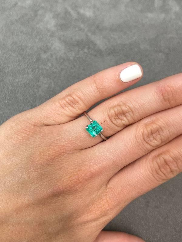 1.69 Carat 7x7 Captivating Natural Loose Colombian Emerald-Asscher Cut