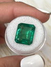 Large 11.54 Carat 15x12.5 HUGE Vibrant Green Natural Loose Zambian- Emerald Cut