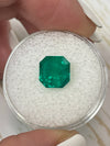 3.01 Carat Minor Oil 8.8x8.4 Vivid Muzo Colombian Emerald-Asscher Cut with Clipped Corners