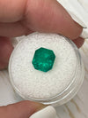 3.01 Carat Minor Oil 8.8x8.4 Vivid Muzo Colombian Emerald-Asscher Cut with Clipped Corners
