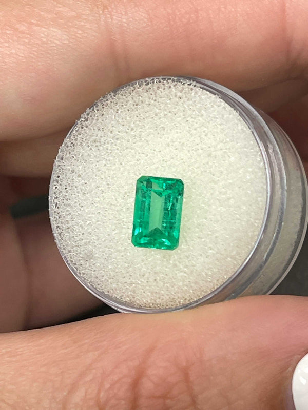 1.77 Carat Chromatic Green Natural Loose Colombian Emerald- Emerald Cut
