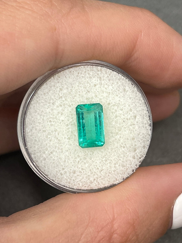 1.80 Carat Bright Bluish Green Loose Colombian Emerald- Emerald Cut