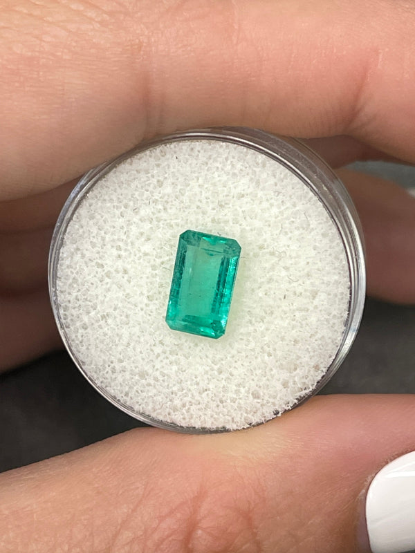1.80 Carat Bright Bluish Green Loose Colombian Emerald- Emerald Cut