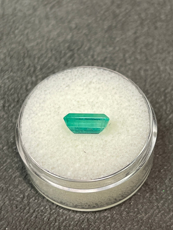 1.80 Carat Bright Bluish Green Loose Colombian Emerald- Emerald Cut