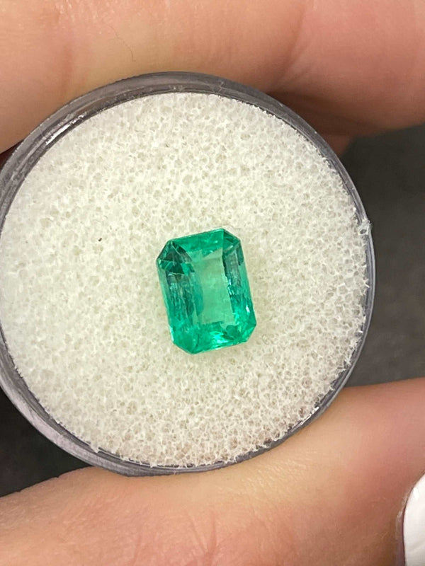 1.80 Carat Vivacious Green Natural Loose Colombian Emerald- Emerald Cut