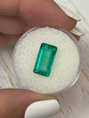 4.26 Carat 13x7 Vivid Bluish Green Natural Loose Colombian Emerald-Elongated Emerald Cut