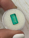 4.26 Carat 13x7 Vivid Bluish Green Natural Loose Colombian Emerald-Elongated Emerald Cut
