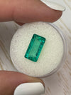 4.26 Carat 13x7 Vivid Bluish Green Natural Loose Colombian Emerald-Elongated Emerald Cut
