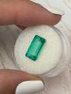 4.26 Carat 13x7 Vivid Bluish Green Natural Loose Colombian Emerald-Elongated Emerald Cut