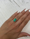 4.26 Carat 13x7 Vivid Bluish Green Natural Loose Colombian Emerald-Elongated Emerald Cut